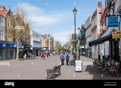 Pedestrianised High Street Staines Upon Thames Surrey England