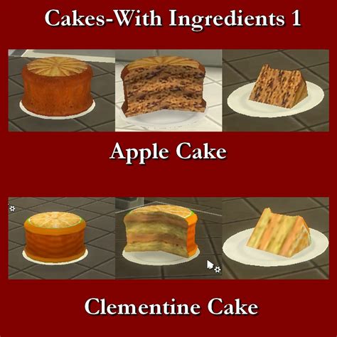 Mod The Sims Custom Food Cakes With Ingredients 1