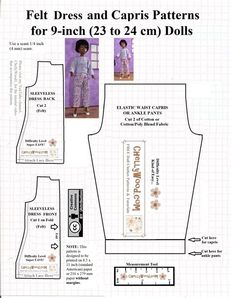 Free Printable Pdf Sewing Pattern For 9 Inch 23 Cm Dolls At