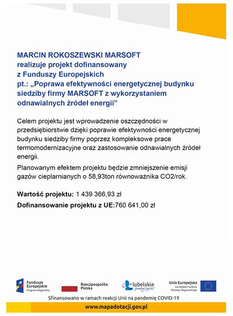 Poprawa Efektywności Energetycznej Budynku Siedziby Firmy Marsoft