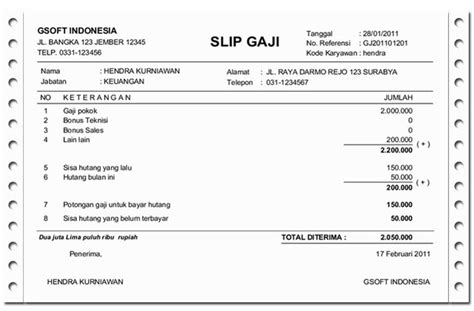 Gaji dihitung berdasarkan jumlahnya efektif hari kerja. Contoh Slip Gaji Bulanan Excel - Contoh Z