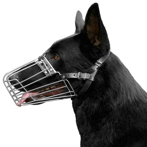Bronzedog German Shepherd Dog Muzzle Wire Metal Basket Adjustable