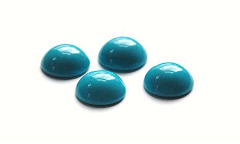 Vintage Turquoise Blue Glass Cabochons 15mm Cab705aa Etsy