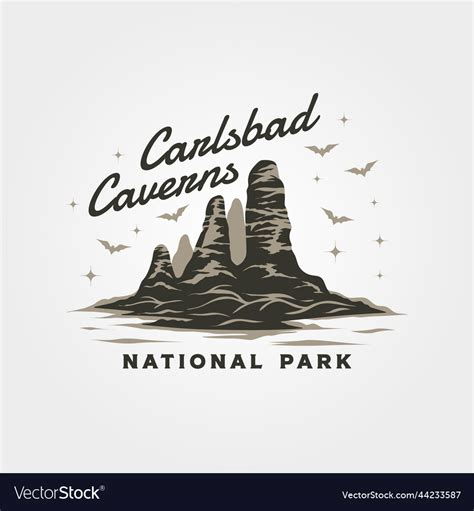 Carlsbad Caverns National Park Vintage Logo Design