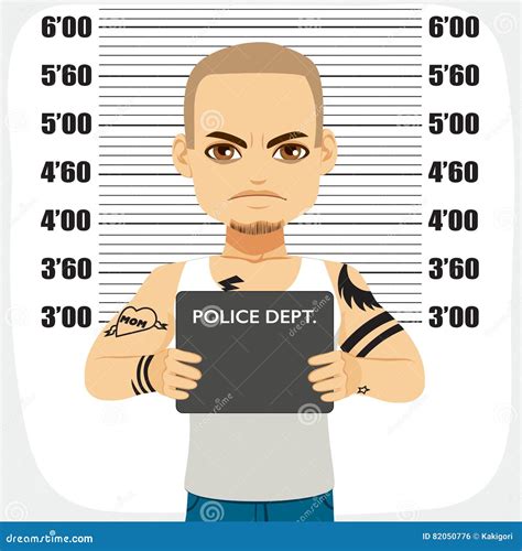 Male Criminal Mugshot stock vector. Illustration of holding - 82050776