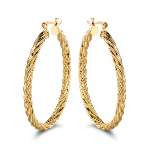 18k Gold Filledd Twisted Hoop Earrings