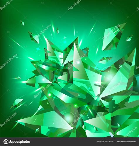 Fondo Abstracto Cristal Verde Brillante Hecho Cristales Esmeralda Verde