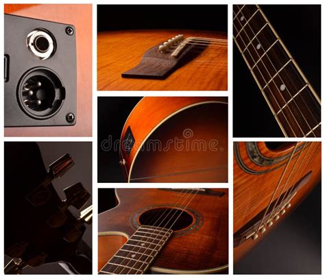 Elements Of Acoustic Guitar Stock Photo Image Of Brown Fingerboard