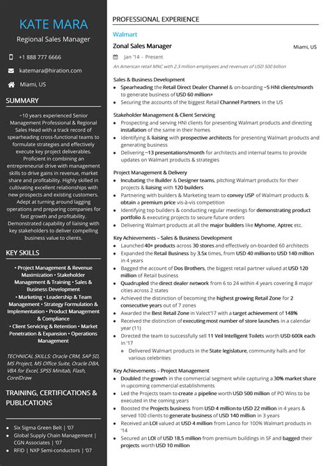Modern sales manager resume template. Resume Format For Sales Manager In India