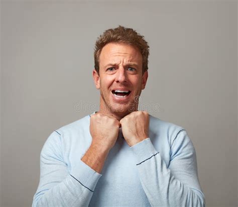 Scared Man Face Stock Image Image Of Expressions Feelings 80984679