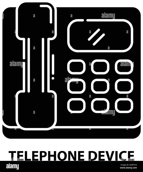 Telephone Device Icon Black Vector Sign With Editable Strokes Concept