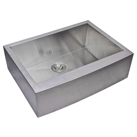 Single bowl kitchen sink kit with basin rack. Water Creation Farmhouse Apron Front Zero Radius Stainless Steel 30 in. Single Bowl Kitchen Sink ...