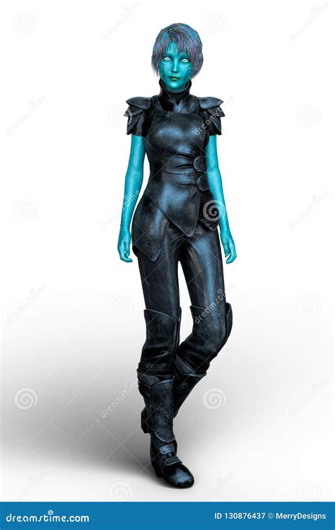 Beautiful Sci Fi Alien Woman Isolated Stock Image Illustration Of Adult Extraterrestrial