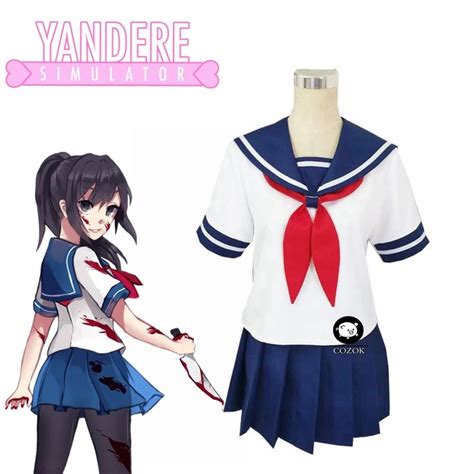 Game Yandere Simulator Cosplay Costume Ayano Aishi Uniforms Yanderechan