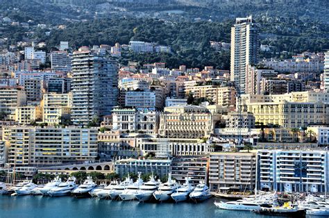 Monte Carlo Skyline From Port Hercule In Monte Carlo Monaco Encircle