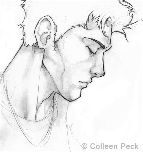 Sketch Of A Man In Profile Profile Drawing Drawing People Drawings