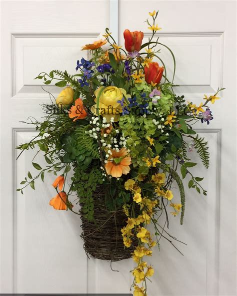 Grapevine Wall Basket With Beautiful Spring Mixture Spring 2017