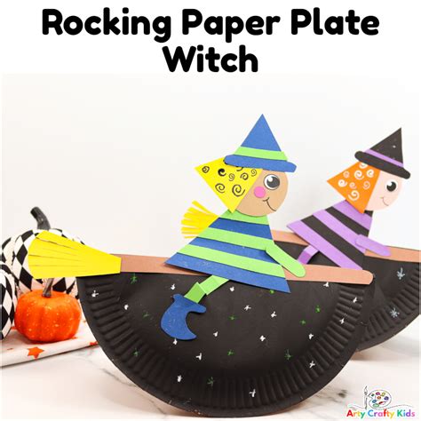 Rocking Paper Plate Witch Template Arty Crafty Kids