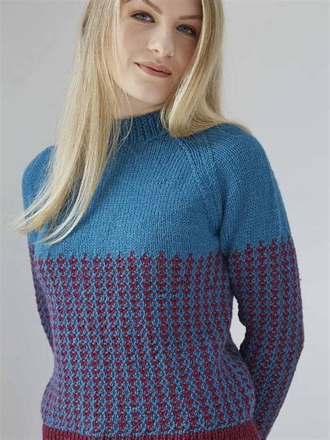 Slip Stitch Raglan Sweater Debbie Bliss Simply Knits Jumper Knitting