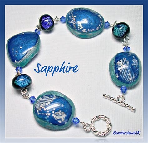 Polymer Clay Sapphire Cabochon Bracelet Cabochons In Sapph Flickr