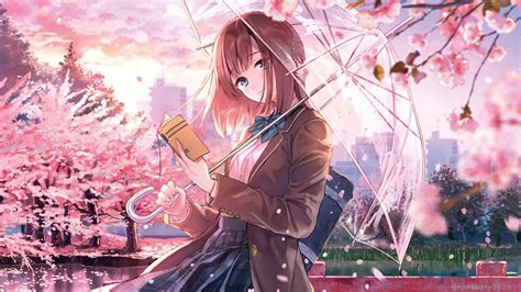 2560x1440 Anime Girl Cherry Blossom Season 5k 1440p Resolution Hd 4k