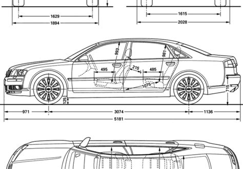 Audi A8l Audi Drawings Dimensions Pictures Of The Car Download