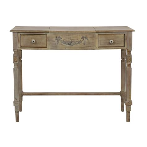 Another awesome distressed wood bathroom vanity for a shabby chic lover and this one comes with the. 53% OFF - Antique White Distressed Two-Drawer Vanity with Mirror / Tables