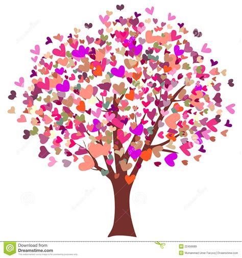 El material no cuesta eliminarlo de la piel y el resultado final es. Colorful Hearts Tree stock vector. Illustration of ...
