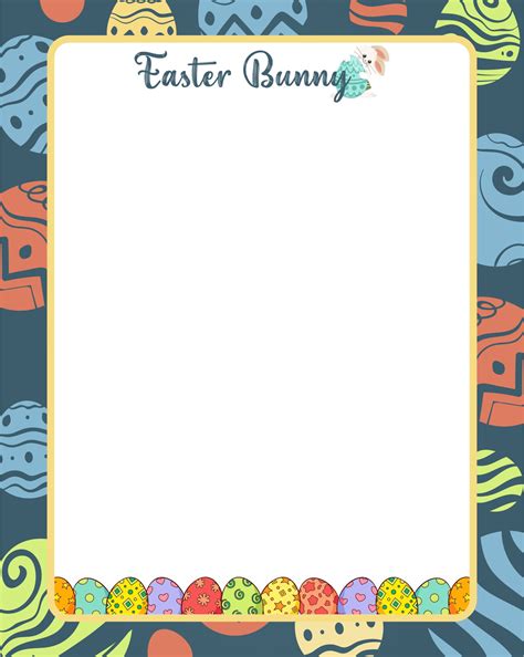 Easter Bunny Stationary 6 Free Pdf Printables Printablee