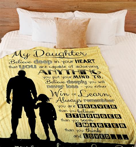 To My Daughter Blanket From Dad And Mom Personalized Blanket Etsy