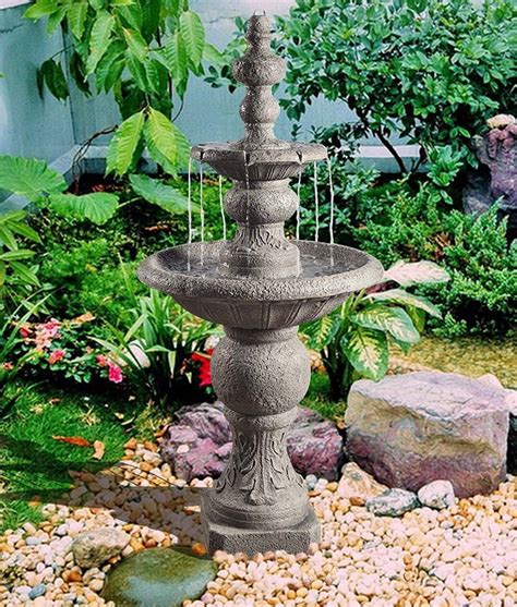 Details About Outdoor Tiered Fountain Cascading Water Large Stone Tall