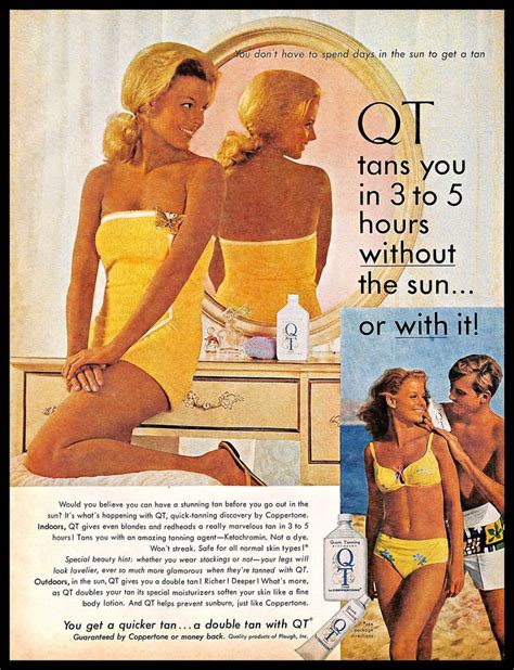 Qt Quick Tanning Vintage Print Ad Skin Care Products Couple Beach