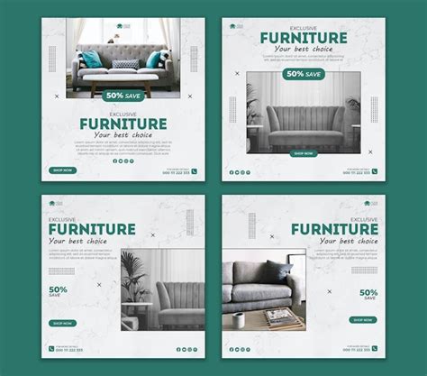 Premium Psd Furniture Social Media Post Template Design