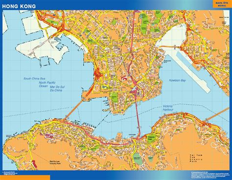 Hong Kong Laminated Wall Map Laminated Wall Maps Of The World