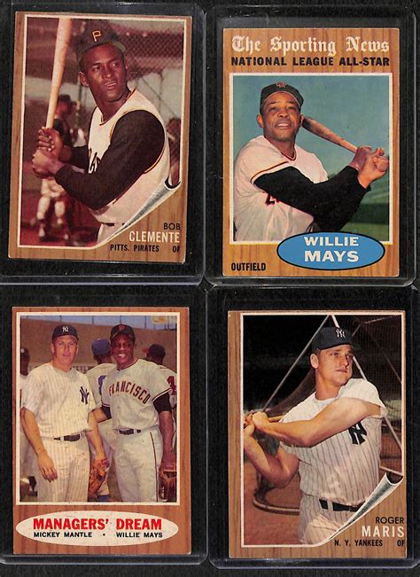 Lot Detail Lot Of 4 1962 Topps Baseball Cards W Roberto Clemente