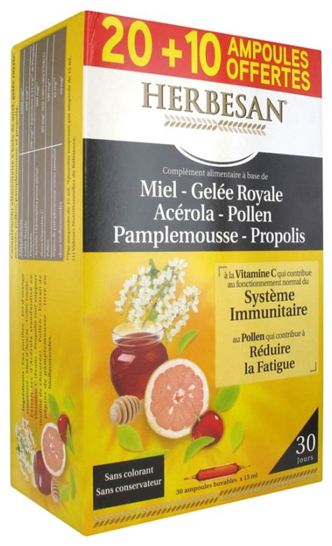 Herbesan Miel Gel E Royale Ac Rola Pollen Pamplemousse Propolis