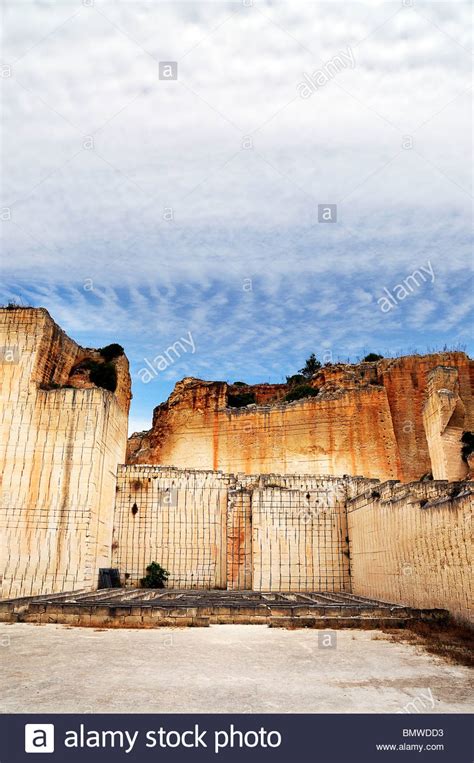 Sandstone Quarry Menorca Spain Stock Photo Alamy