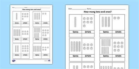 Thanks for the template by wunder3. Tens and Ones Worksheet - count, counting aid, numeracy, maths