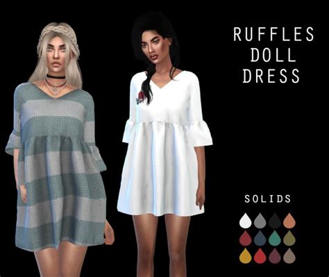 Leo 4 Sims Ruffle Doll Dress Recolor • Sims 4 Downloads