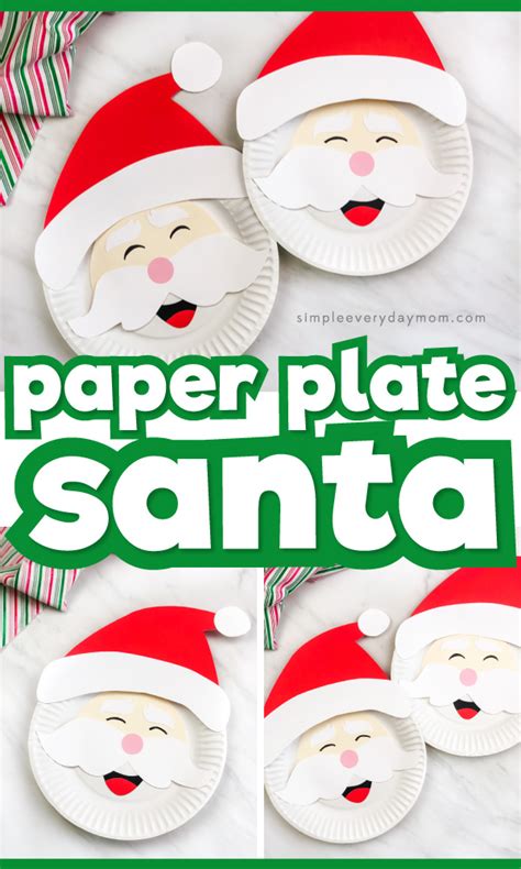 Santa Paper Plate Craft Template