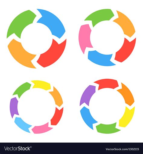 Color Circle Arrows Set Royalty Free Vector Image