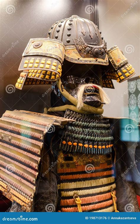 Original Medieval Japanese Samurai Armor Yoroi In The Museum Samurai