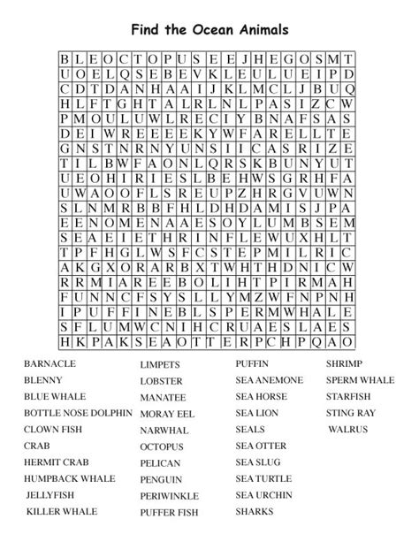 20 Fun Animal Word Searches Kitty Baby Love
