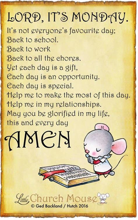 Monday prayer find a monday prayer to start your day out in a positive way. Pin on ~ ~LiTTLe ChURch MOusE #1~