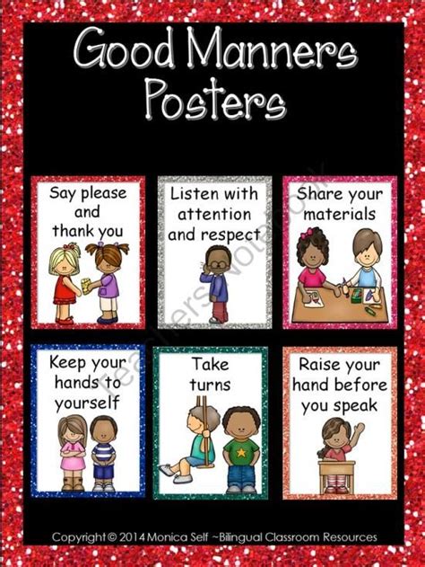 good manners posters manners preschool manners for