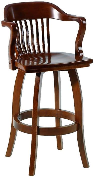 Wooden swivel bar stools with back and arms. Waymar - Wood Swivel Bar Stools with Arms - The "Federal ...