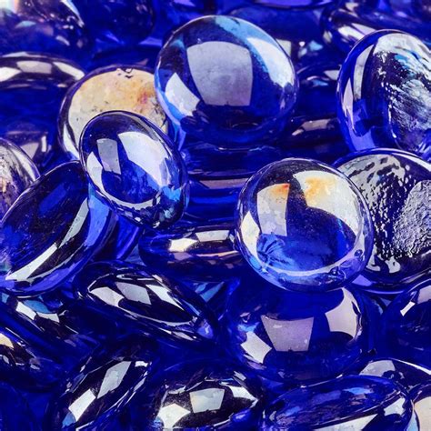 Fire Pit Essentials 10 Lbs Semi Reflective Deep Sea Blue Fire Glass Beads For Indoor And