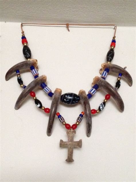 Grizzly Bear Claw Necklace Sioux With Silver Cross I Hammered Out Of A Spoon From 1880 Bear