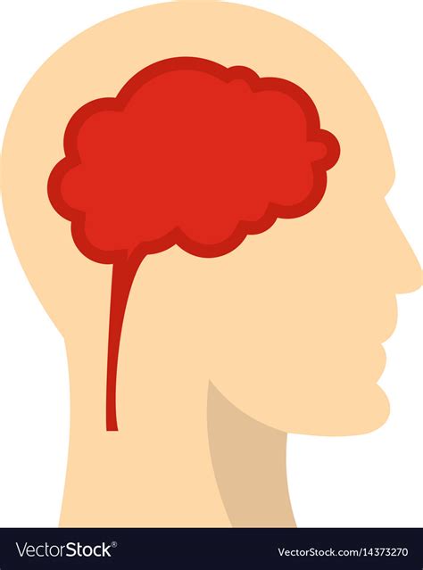 Man Head Silhouette With Brain Inside Icon Vector Image