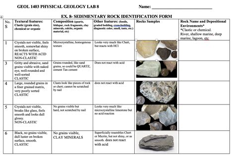 Solved Geol 1403 Physical Geology Lab 8 Name No S Textural